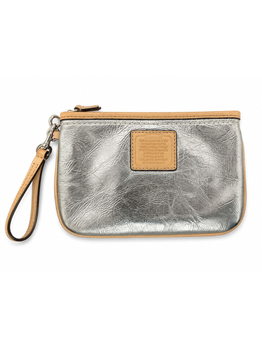 Vintage Coach Metallic Silver Wristlet